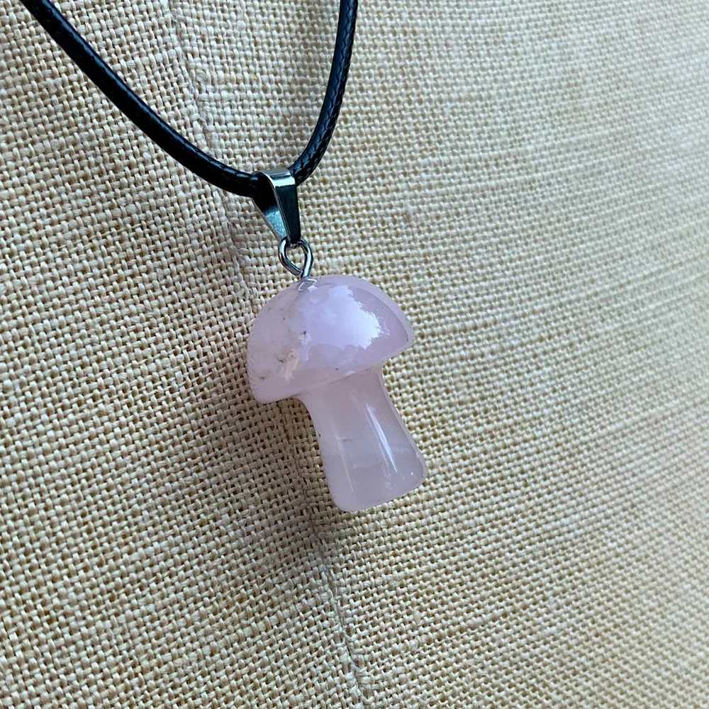 Handmade Genuine Stone Mushroom Amulet Necklace - Picture 1 of 10
